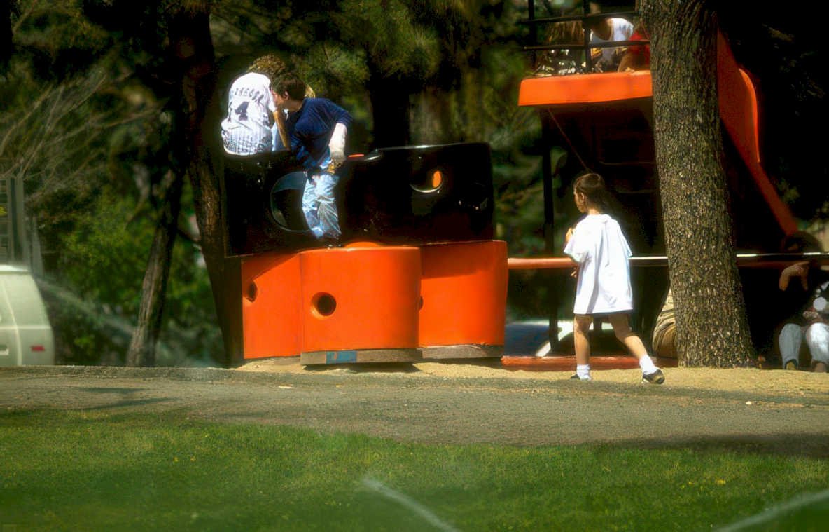 kids playground baseball Vintage A4 Photo Print