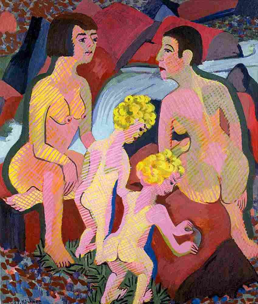 kirc Bathing Women and Children Art A4 Photo Print