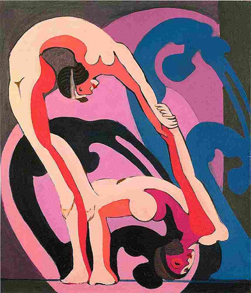 kirc Two Acrobats Art A4 Photo Print
