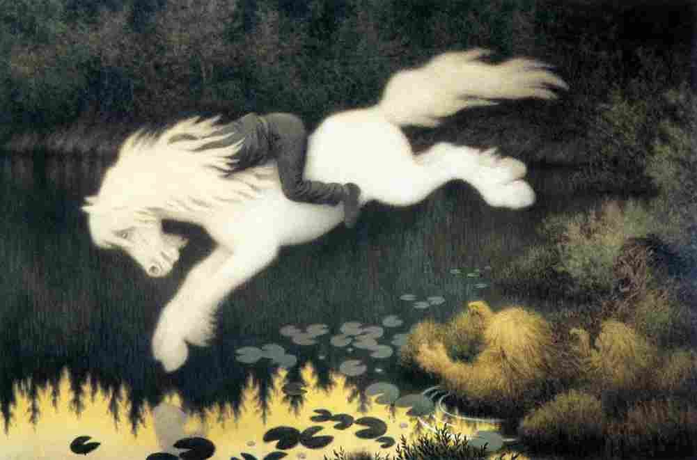 kitt Boy on White Horse Art A4 Photo Print