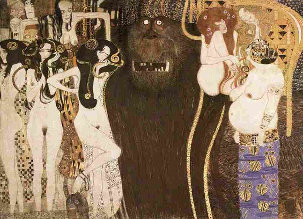 kl Beethonen Frieze Detail Hostile Powers Art A4 Photo Print