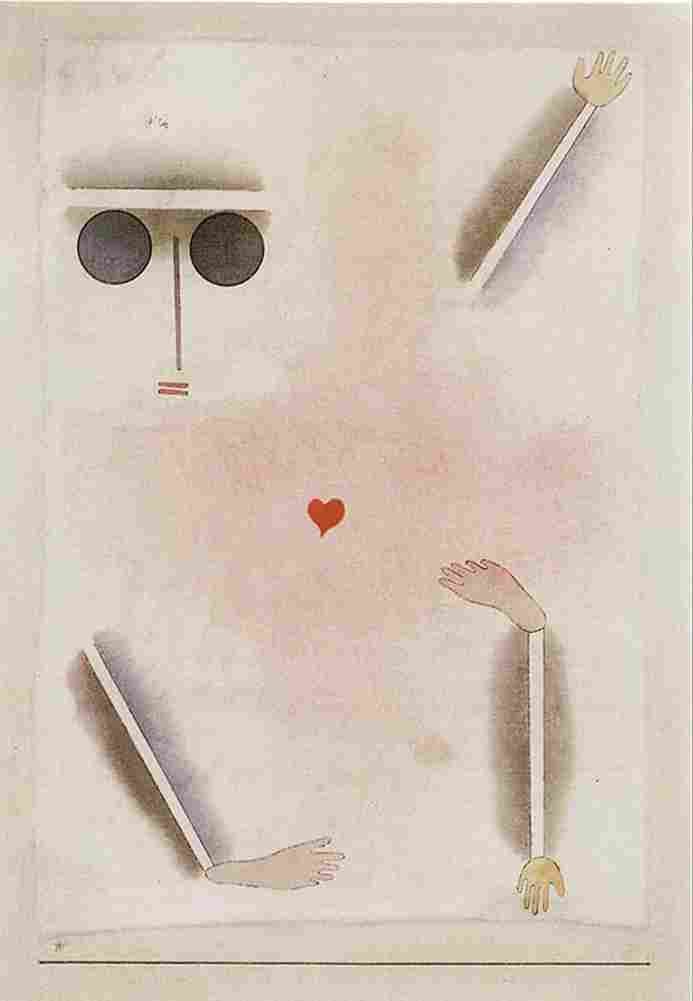 klee Has Head Hand Foot and Heart Art A4 Photo Print