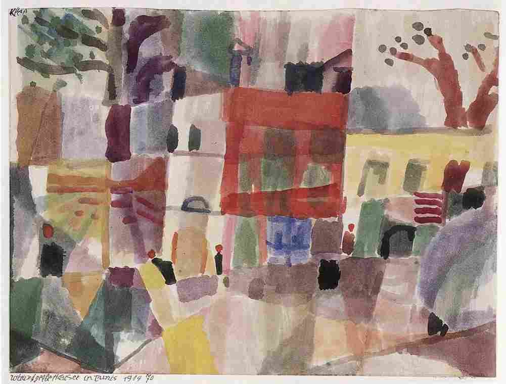 klee Red and Yellow Houses in Tunis Art A4 Photo Print