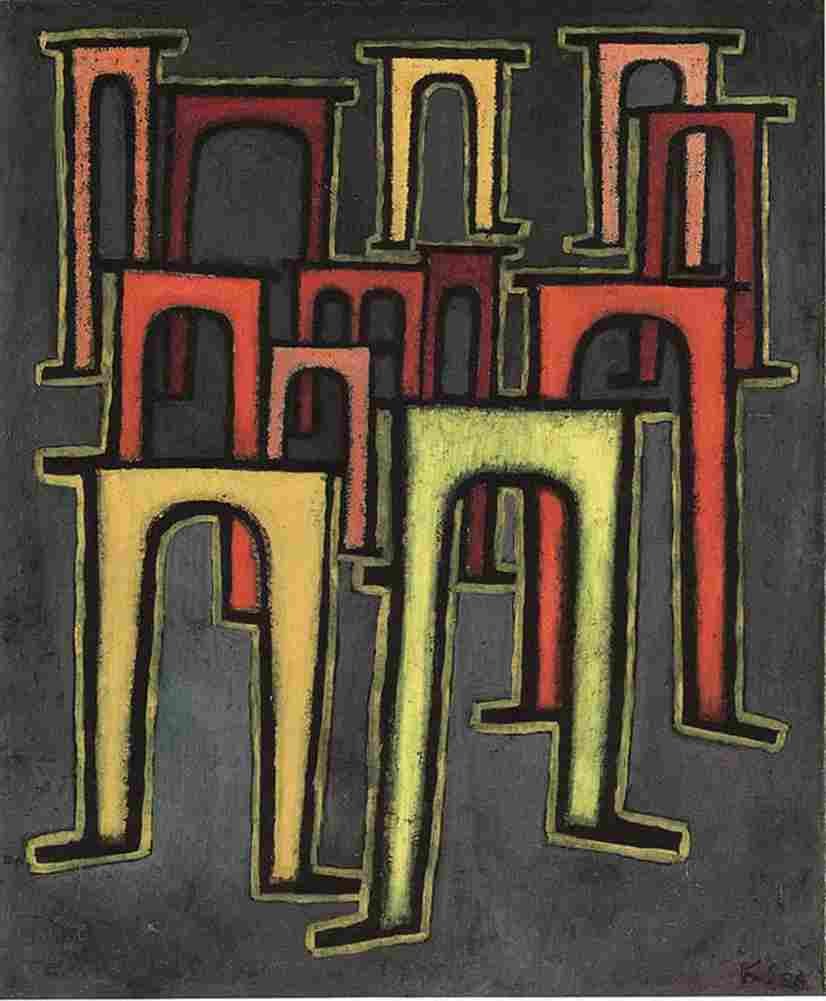 klee Revolution of the Viaduct Art A4 Photo Print
