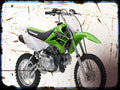 klx 110l Kawasaki A4 Photo Print Motorbike Vintage Aged