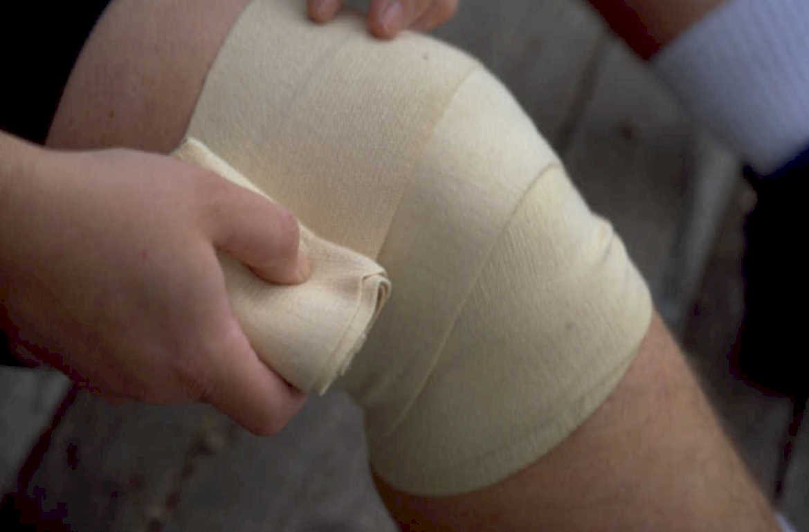 knee bandage injury 1980s 1990s A4 Photo Print