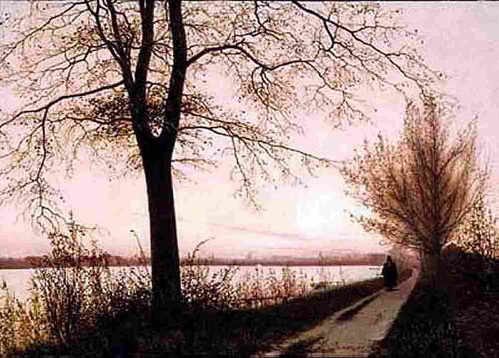 kobke Autumn Morning on Lake Sortedam Art A4 Photo Print
