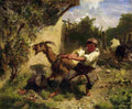koller rudolf boy with goat in landscape Art A4 Photo Print