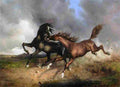 koller rudolf horses during a thunderstorm Art A4 Photo Print