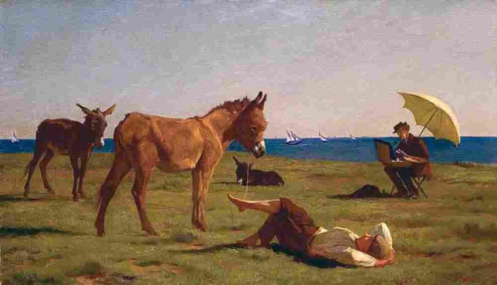 koller rudolf the painter and his model Art A4 Photo Print