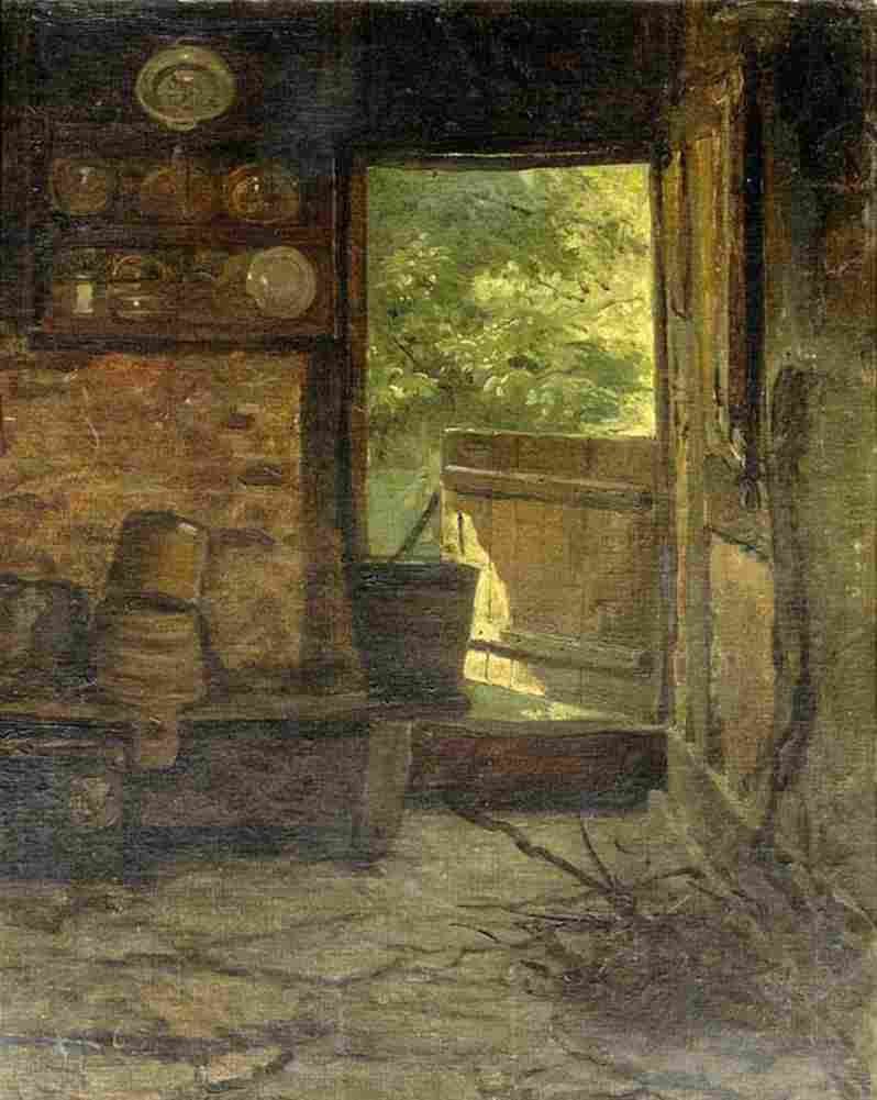 koller rudolf view inside a mountain hut Art A4 Photo Print