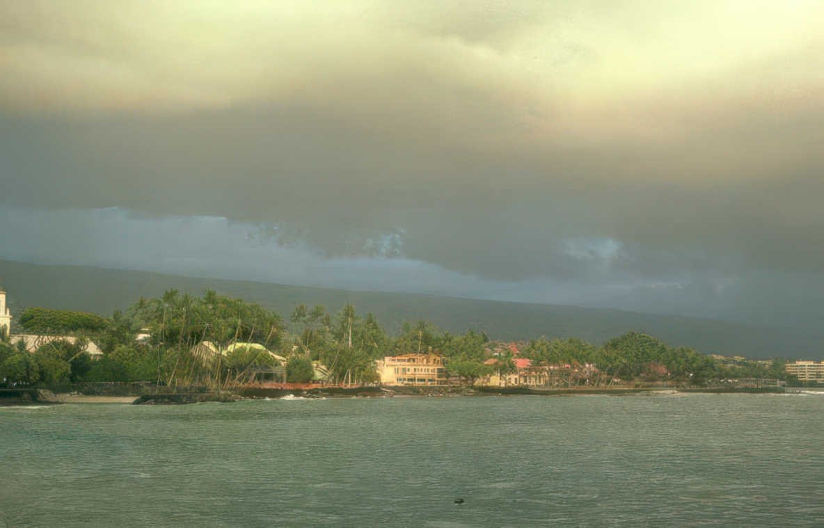 kona sunset beach Vintage A4 Photo Print