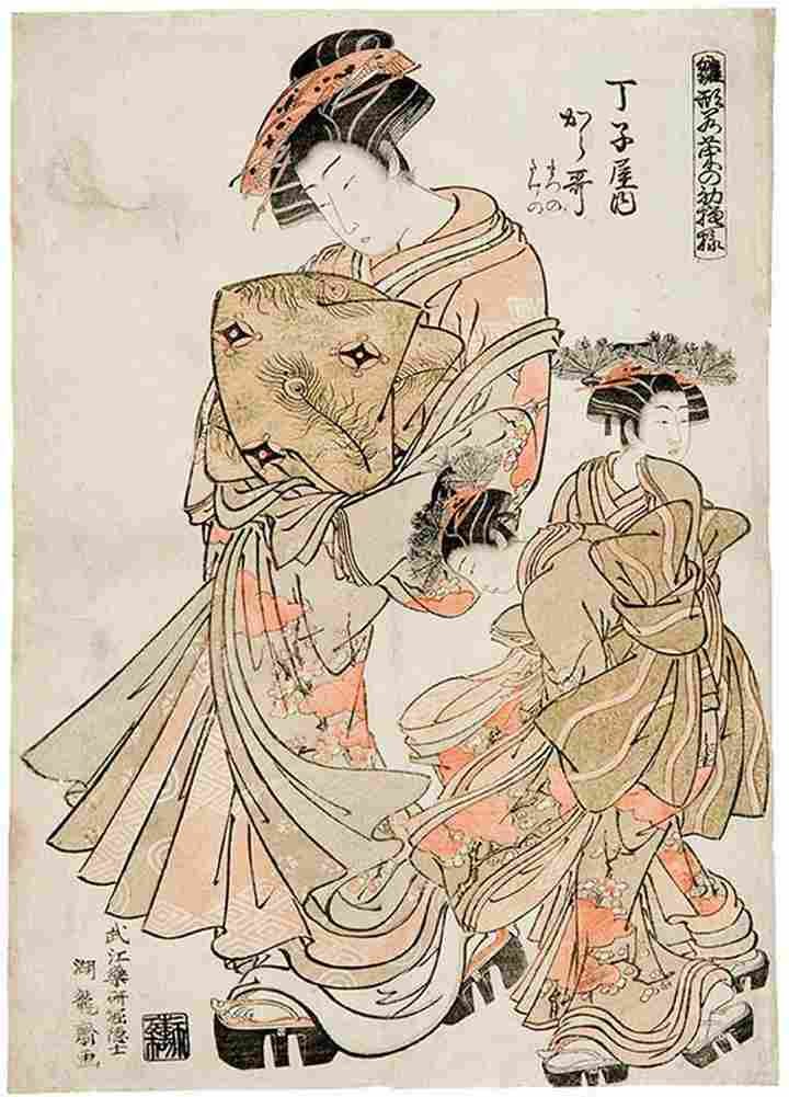 koryusai New Designs as Fresh as Young Leaves Art A4 Photo Print