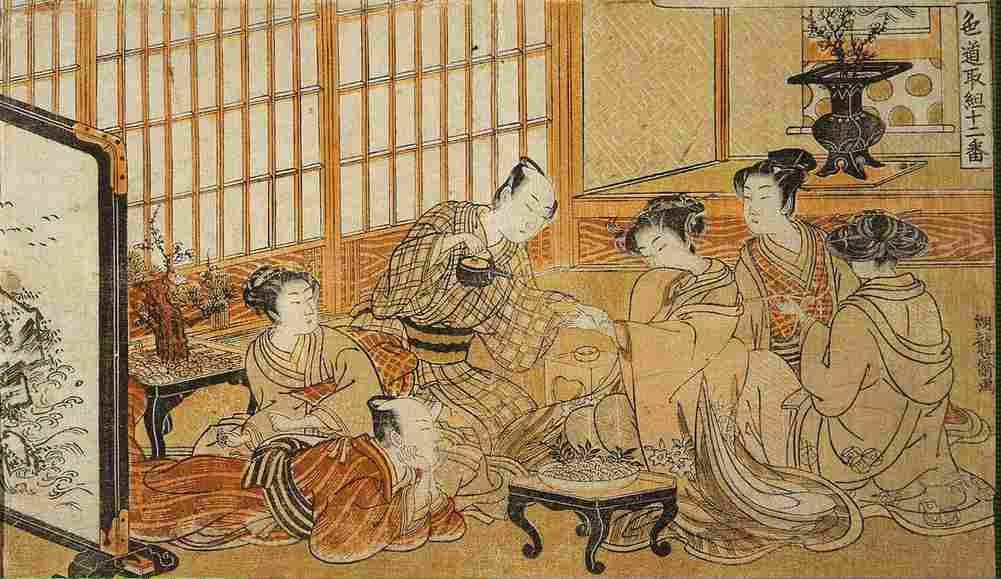 koryusai Tea Ceremony Art A4 Photo Print