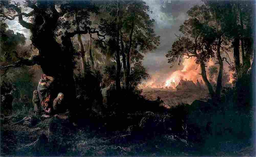 kost Village on Fire Art A4 Photo Print