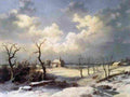 kost Winter Landscape with a Village Church Art A4 Photo Print