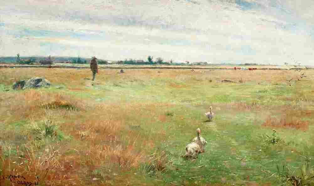 kreu Landscape with Geese Art A4 Photo Print