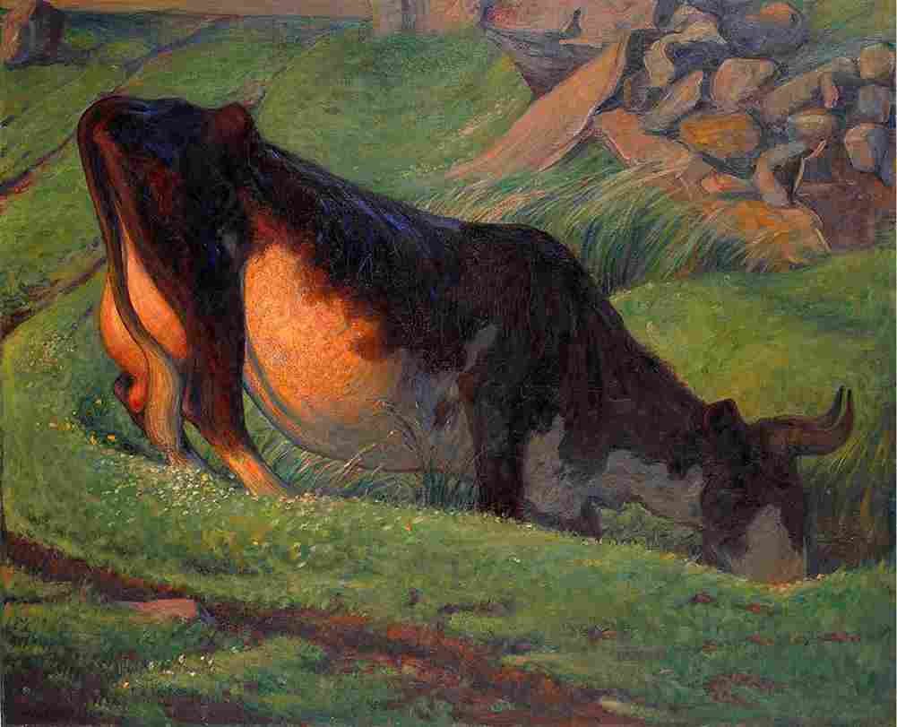 kreu Pasturating Cow Art A4 Photo Print