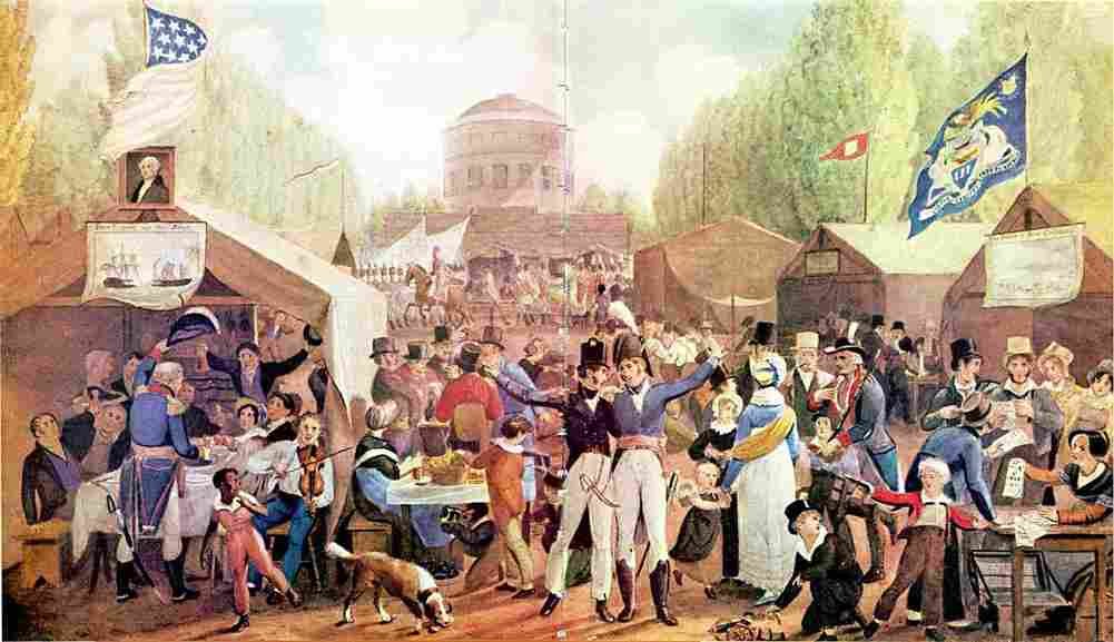 krimmel Independence Day Celebration in Centre Square Philadelphia Art A4 Photo Print