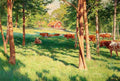 krou Grazing Cows at Schedevi Art A4 Photo Print