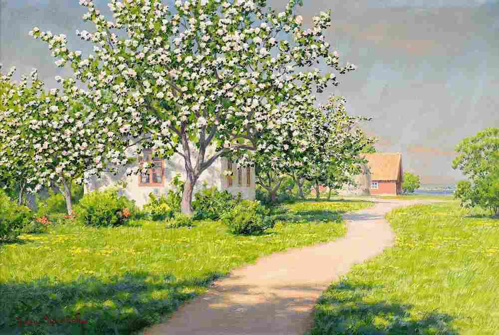 krou Summer Landscape Art A4 Photo Print