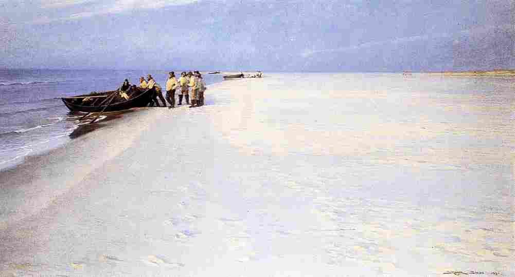 kroy Fishermen on the Beach at Skagen Art A4 Photo Print