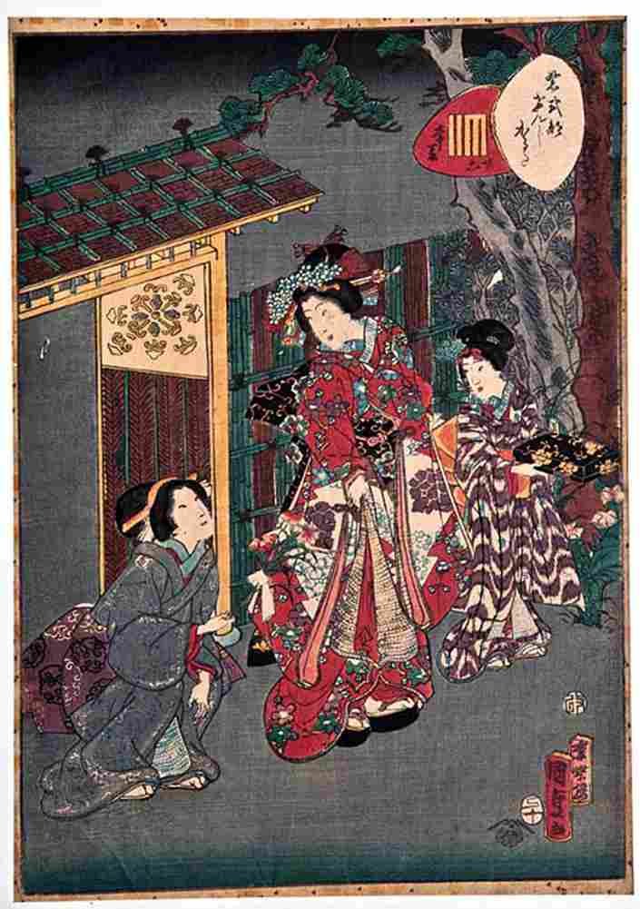 kunisada Wild Carnation Art A4 Photo Print