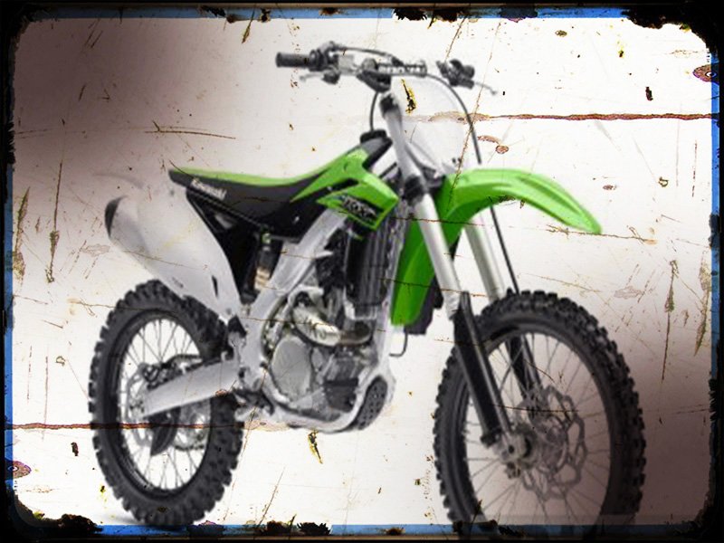 kx 250f A4 Photo Print Motorbike Vintage Aged