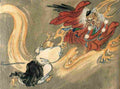 kyosai A Tengu and a Buddhist Monk Art A4 Photo Print