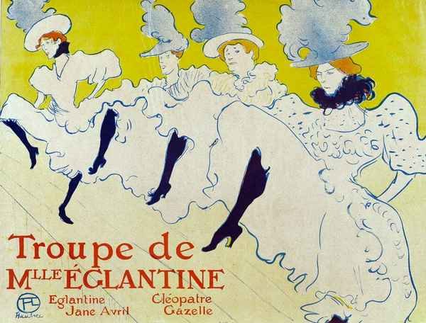 la troup de mlle Elegant poster 1895 by Lautrec Impressionism A4 Photo Print