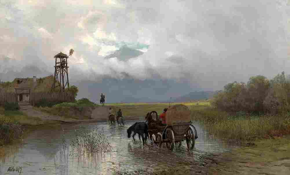 lagorio cossacks crossing the river Art A4 Photo Print