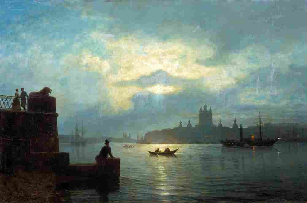 lagorio moonlight on the neva Art A4 Photo Print