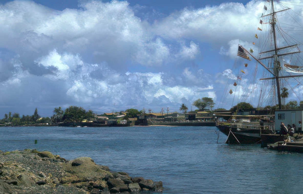 lahaina sailboat flags Vintage A4 Photo Print