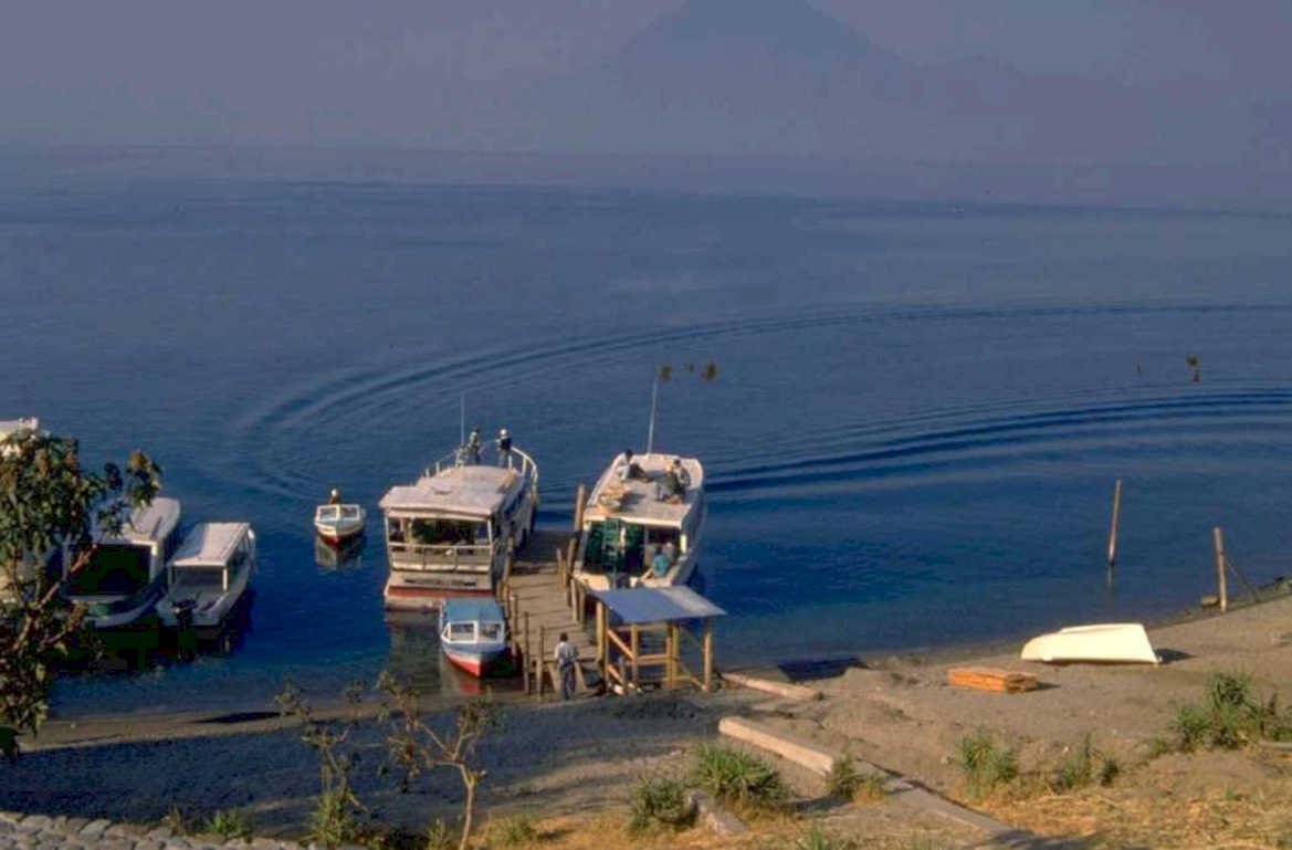 lake atitlan boats 1980s 1990s A4 Photo Print