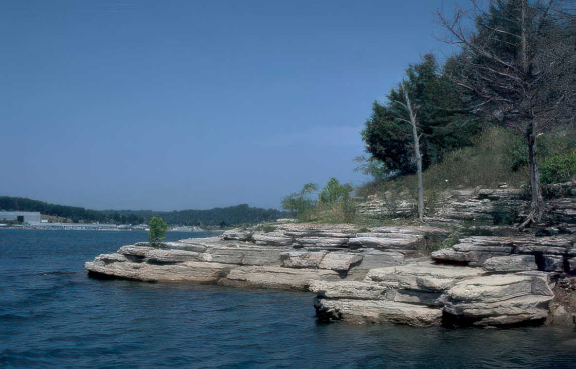 lake cliffs ozark Vintage A4 Photo Print