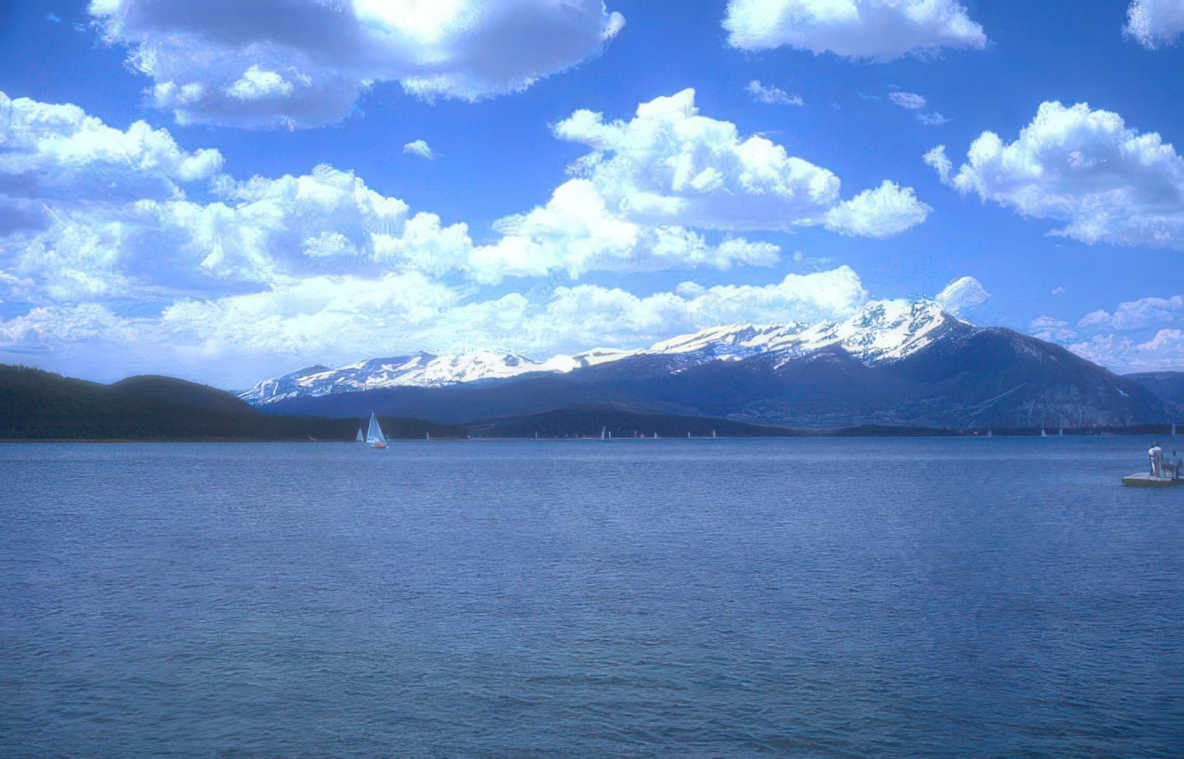lake dillon sailboats Vintage A4 Photo Print