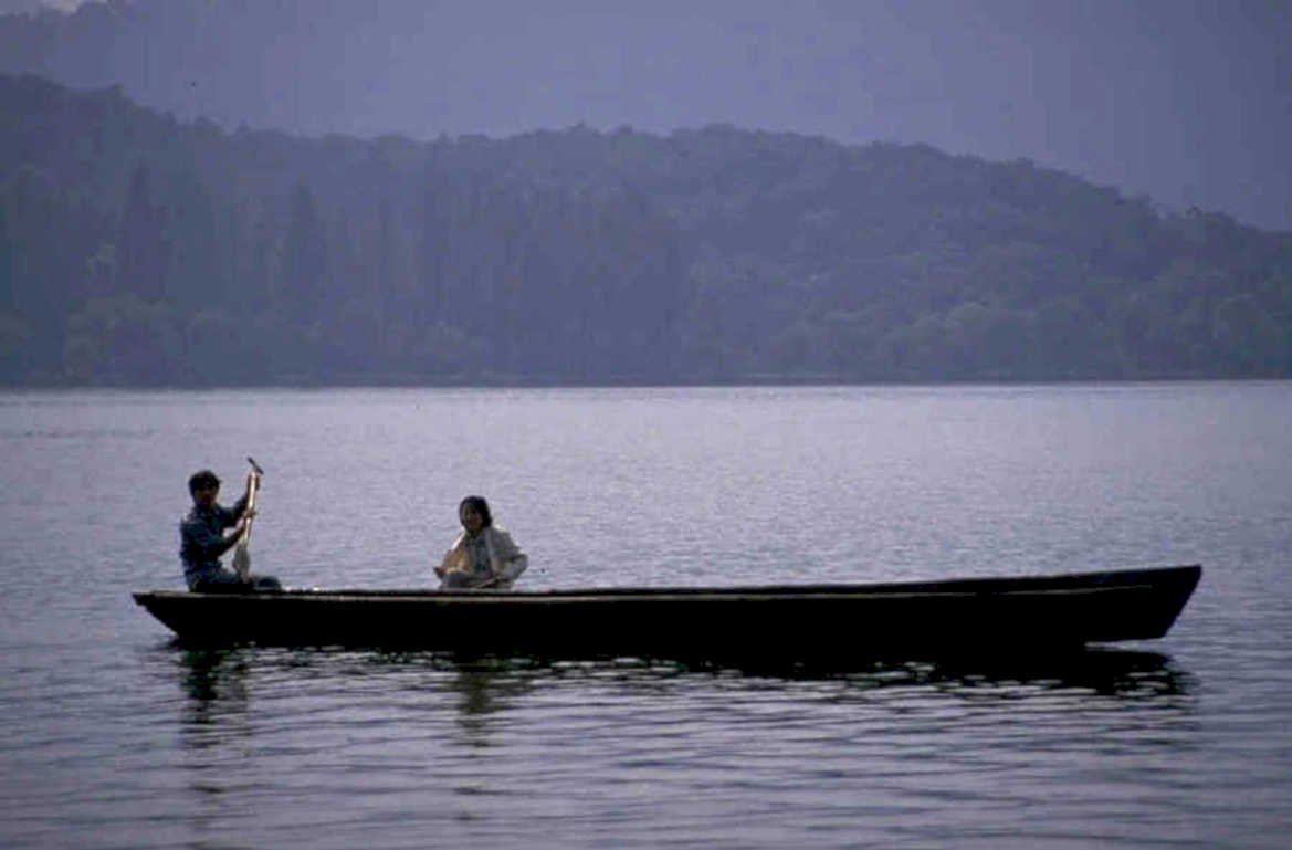 lake kayak mountains 1980s 1990s A4 Photo Print