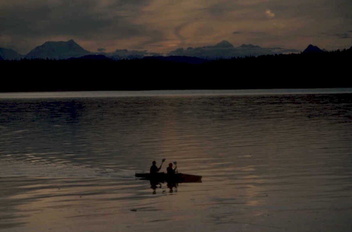 lake kayaking sunset 1980s 1990s A4 Photo Print