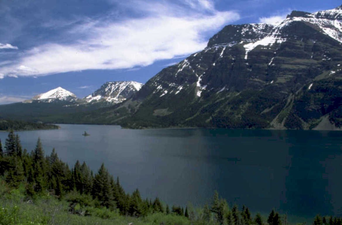 lake mcdonald mountains 1980s 1990s A4 Photo Print