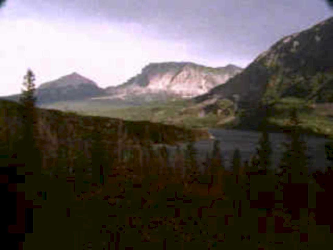lake mountains autumn1980s 1990s A4 Photo Print