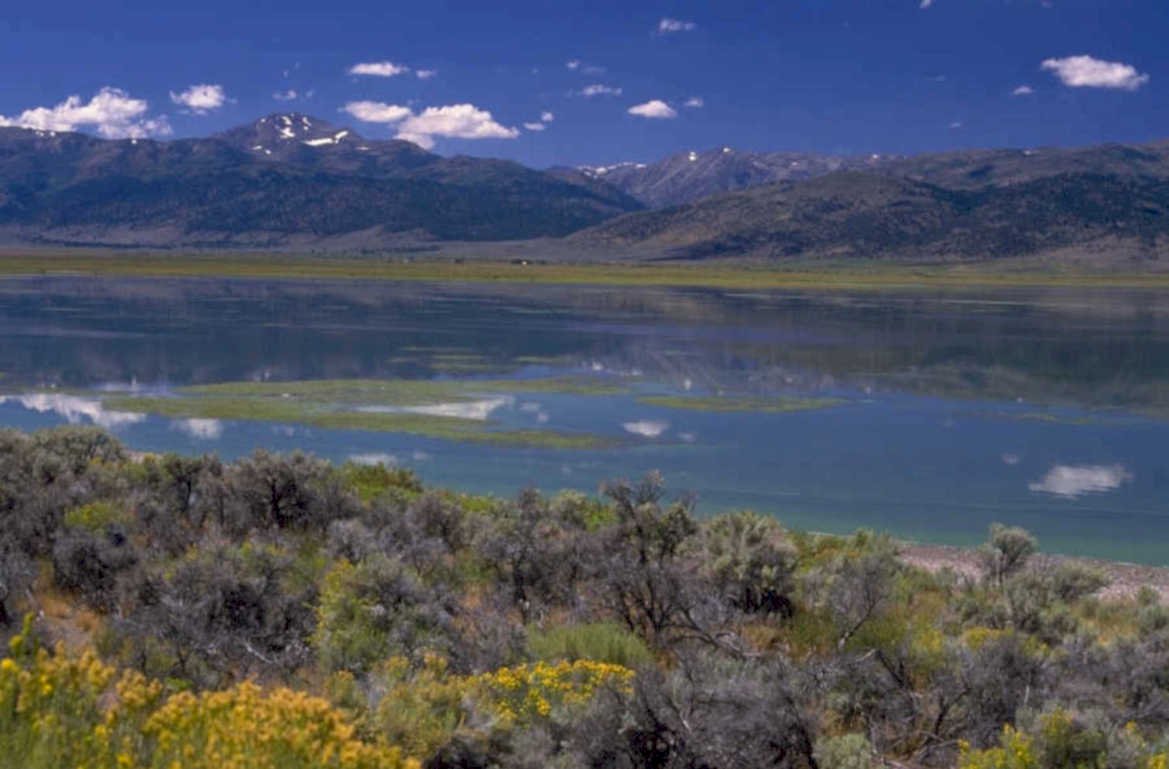 lake mountains reflections 1980s 1990s A4 Photo Print