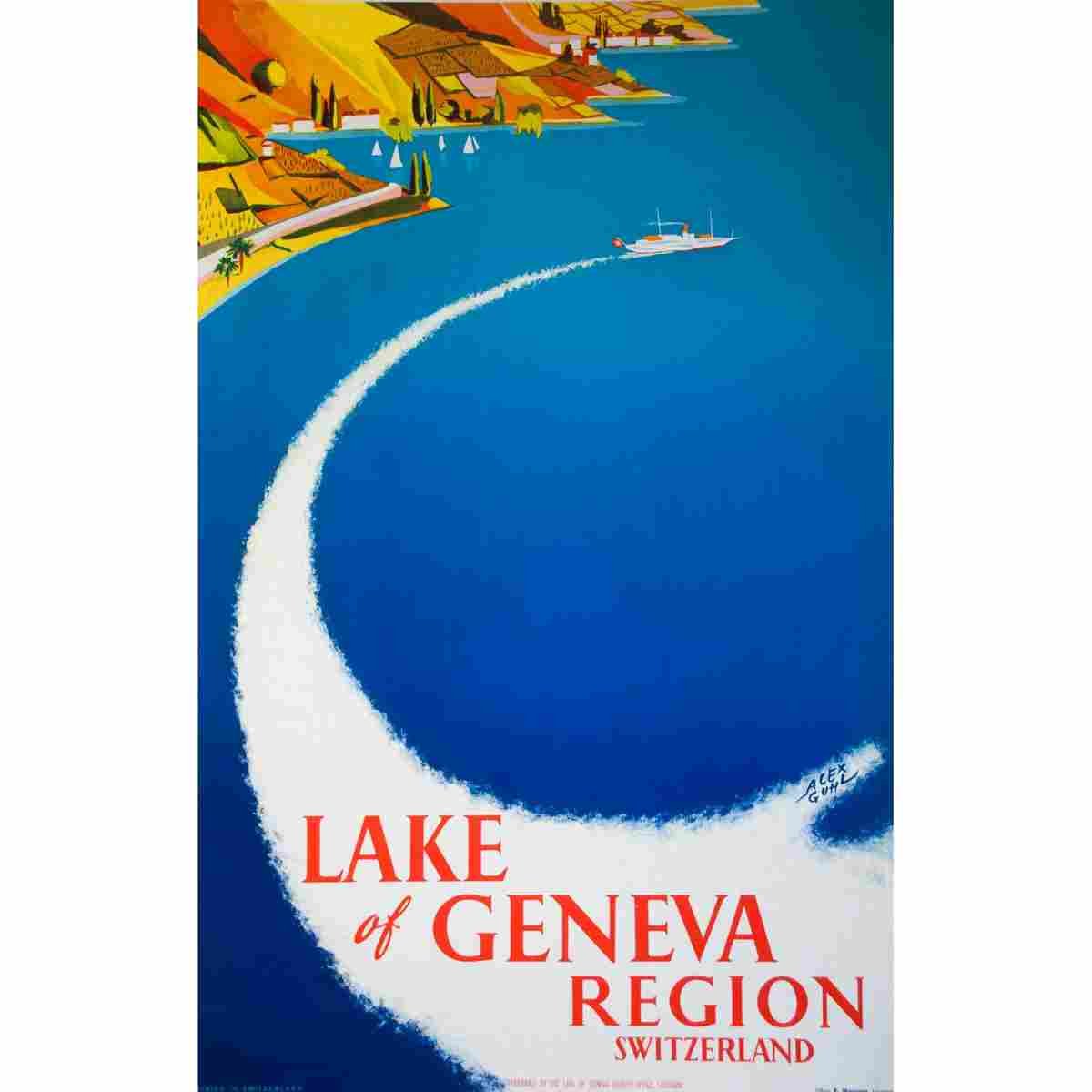lake of geneva alex guhl 1952 2 Advert A4 Photo Print
