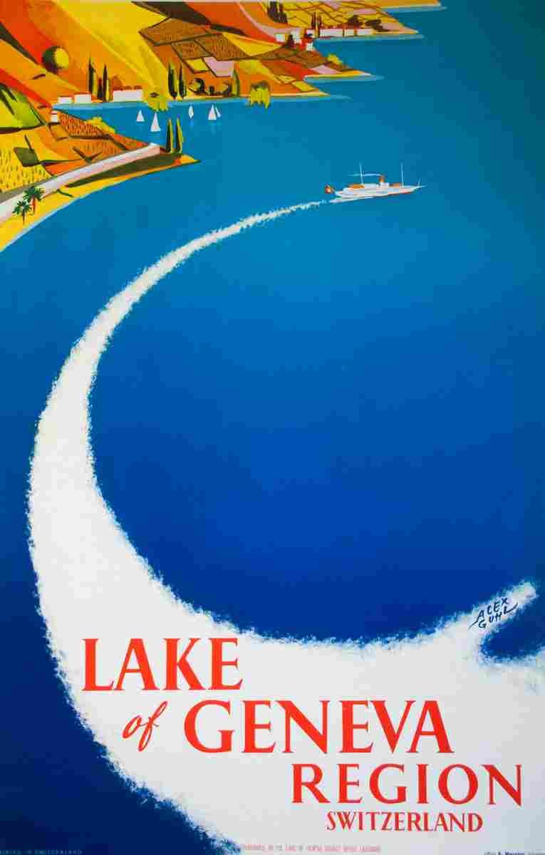lake of geneva alex guhl 1952 4 Advert A4 Photo Print