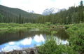 lake reflection mountains Vintage A4 Photo Print
