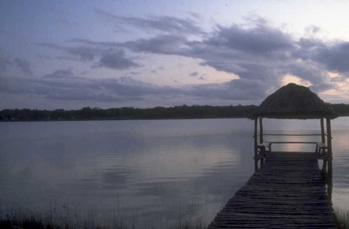 lake sunset dock 1980s 1990s A4 Photo Print