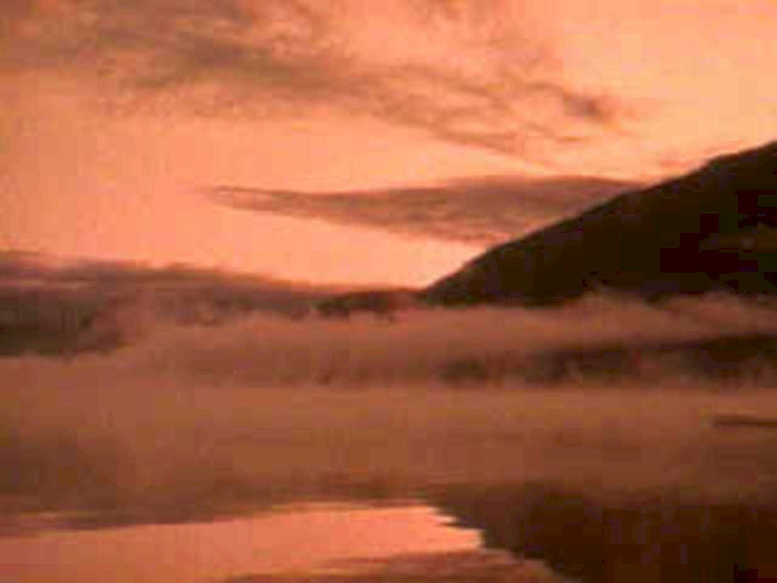 lake sunset mist1980s 1990s A4 Photo Print