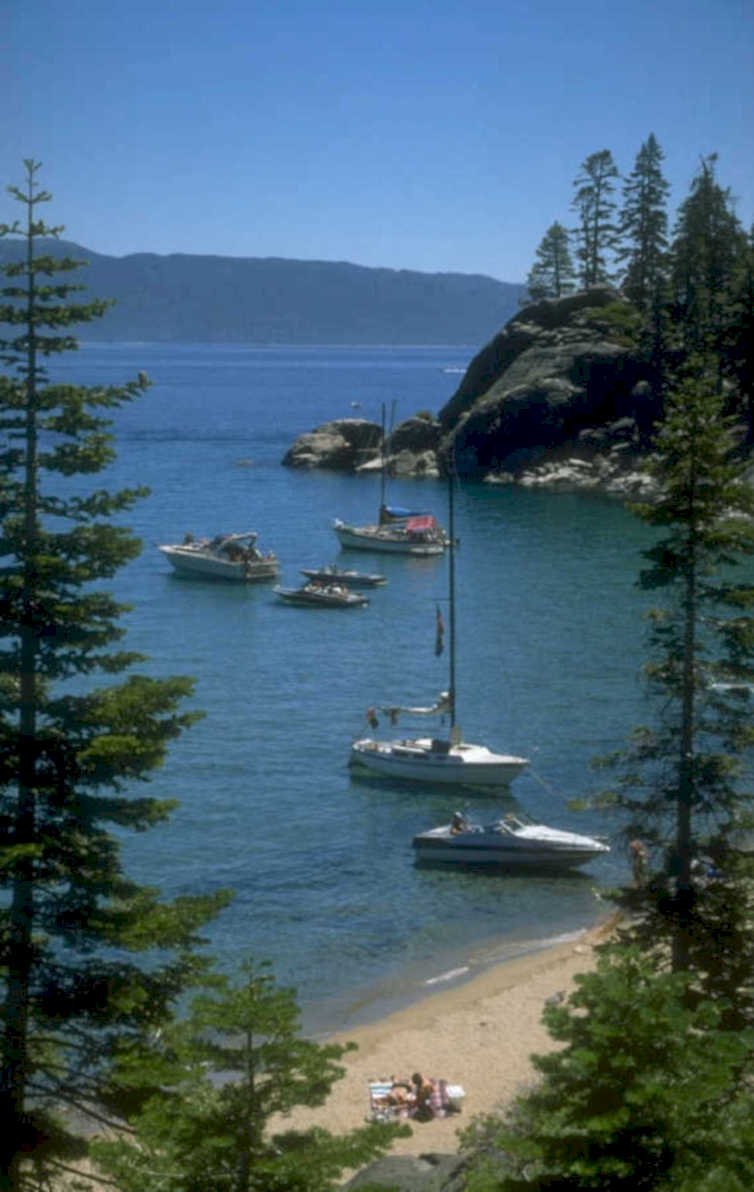 lake tahoe boating 1980s 1990s A4 Photo Print