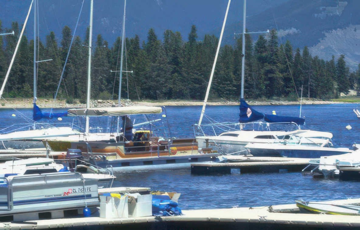 lake tahoe boats 1 Vintage A4 Photo Print