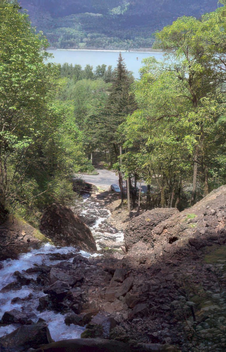 lake vista waterfall Vintage A4 Photo Print