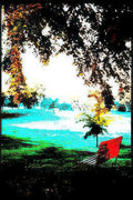 lakefront adirondack chair Vintage A4 Photo Print